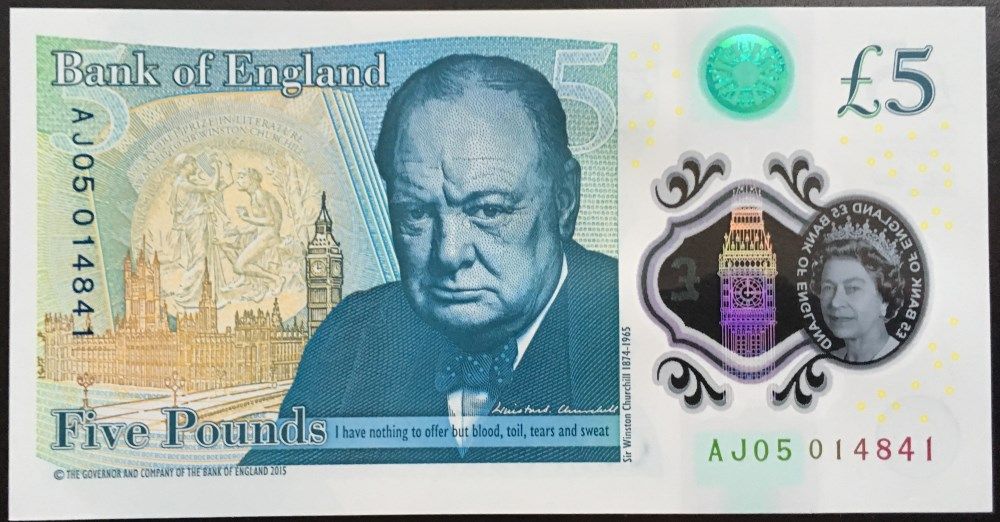 England 5 Pounds 2016 Unc Pinigai Lt England 5 Pounds 2016 Unc